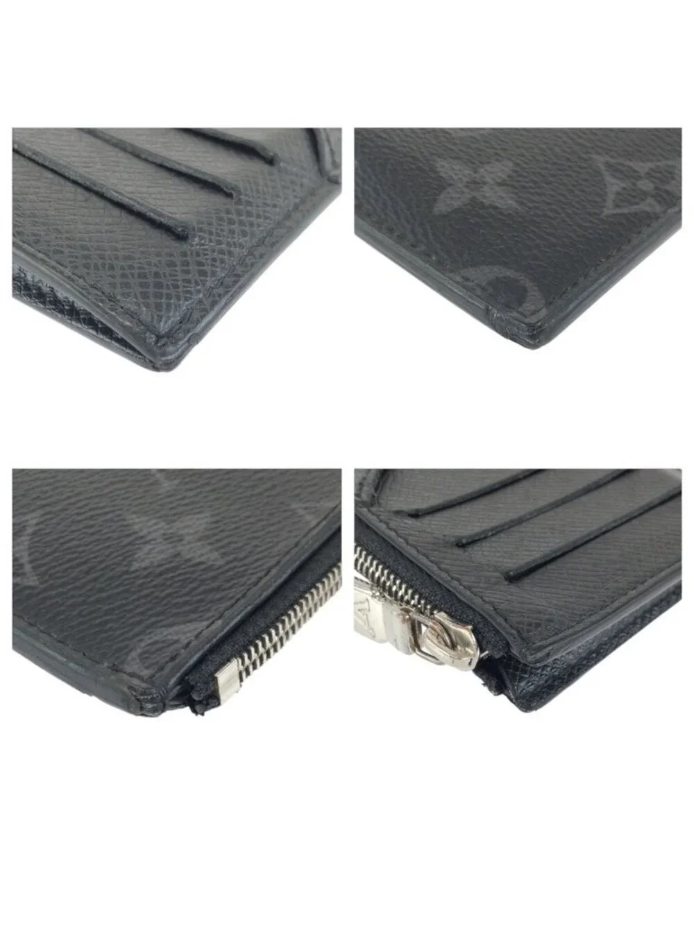Louis Vuitton Monogram Eclipse Taiga Black Noir Card Case Coin